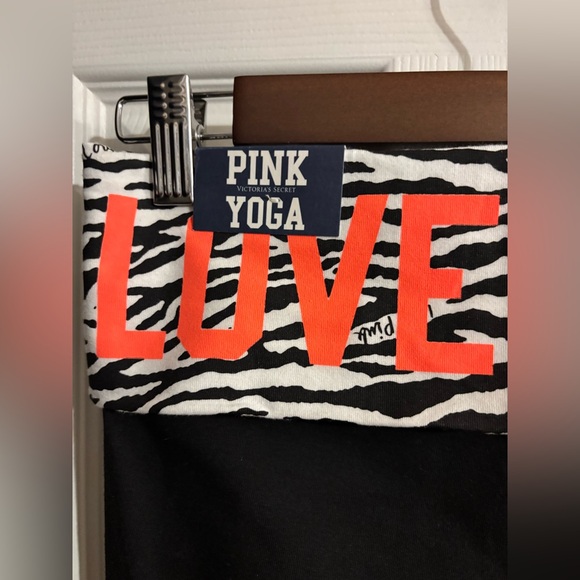 Victoria's Secret Black Leggings with Zebra and Pink Accents - Picture 4 of 5
